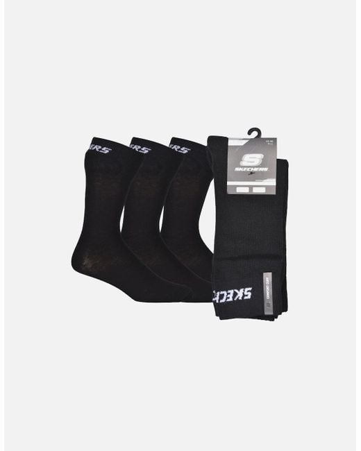 Skechers Black 3-Pack Mesh Ventilation Crew Socks for men