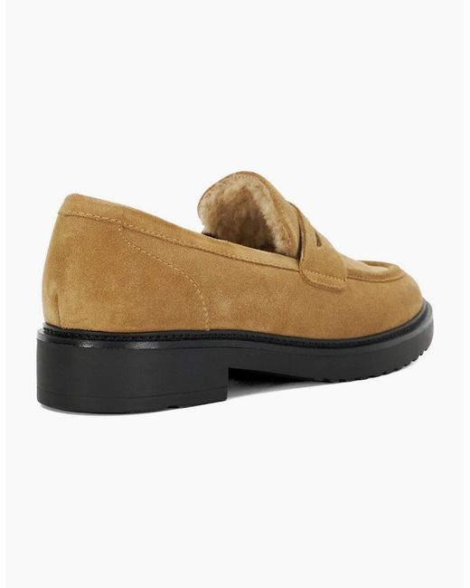 Dune White Lo Garfeld Moc Toe Penny Loafers