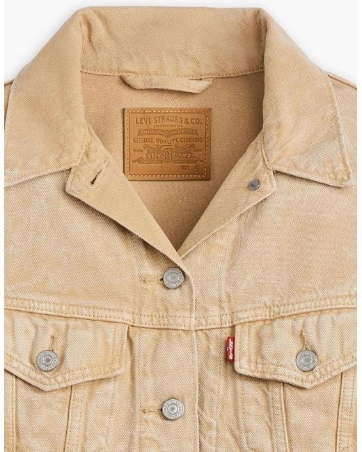 Levi's Natural Levi's Shrunken 90S Stone Wash Denim Jacket With Metal Badge