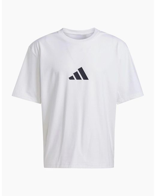 Adidas White Z.N.E. Loose Fit T-Shirt for men