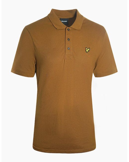 Lyle & Scott Brown Farrier Bronze Plain Polo Shirt for men
