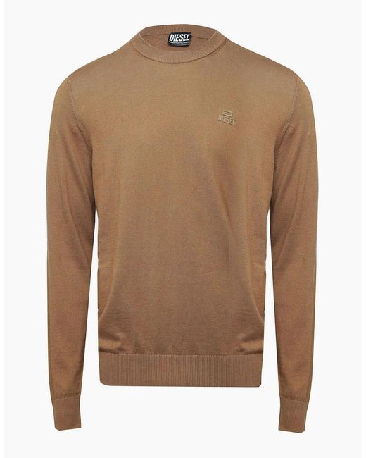 DIESEL Brown K Freex Newprint Crew Neck Jumper for men