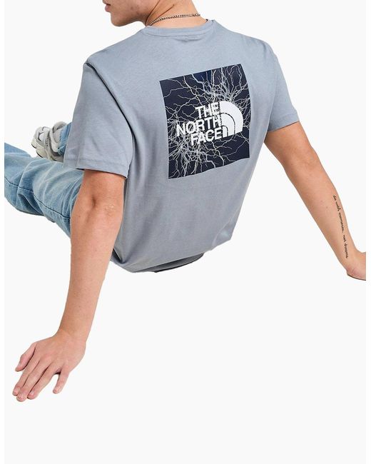 The North Face Gray T Shirts Electric Box Short Sleeve Summer Cotton Tee for men
