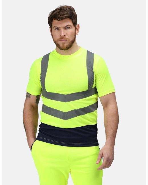 Regatta Green Pro Hi-Vis Short-Sleeved T-Shirt for men