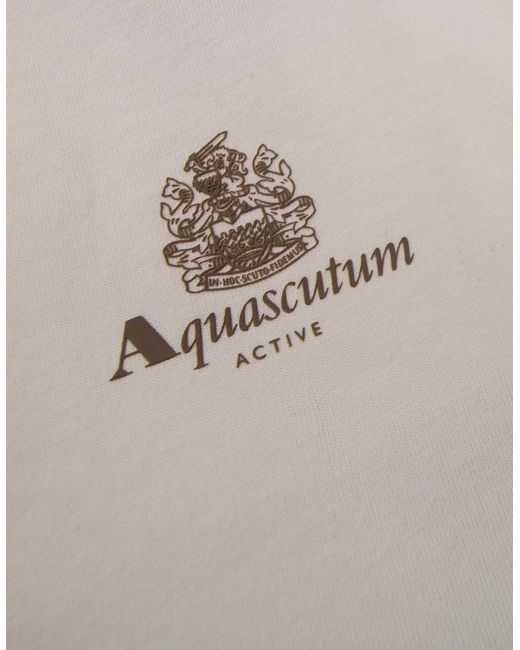 Aquascutum White Active Small Logo T Shirt Old for men