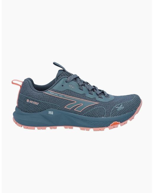 Hi-tec Blue Geo Nakuru Trainers Flintstone/Coral