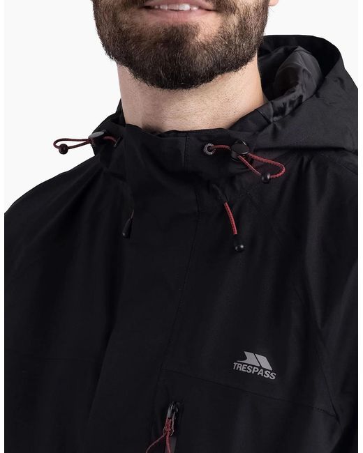 Trespass Black Carnish Waterproof Jacket for men