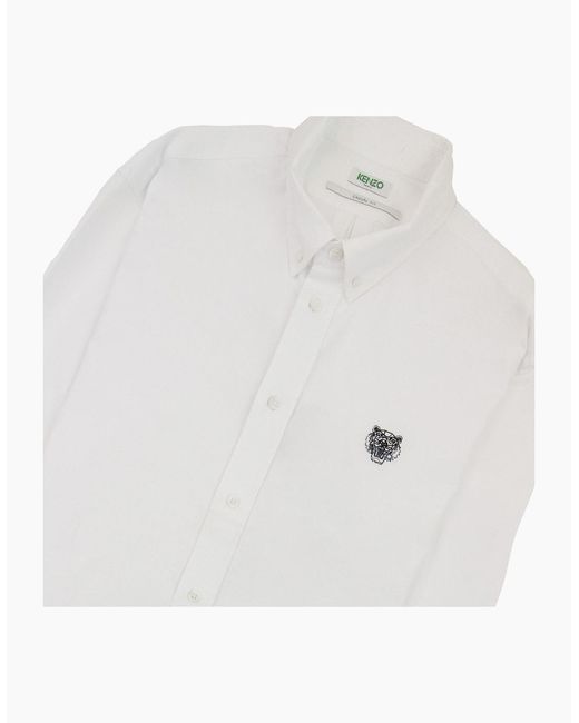 KENZO White Casual Tiger Shirt for men