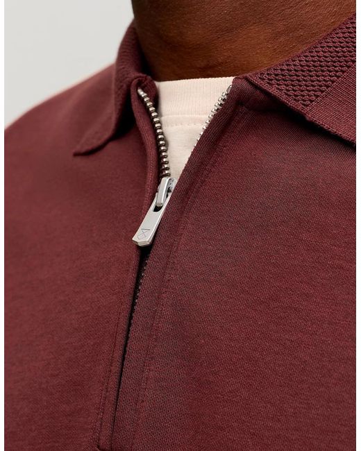 Jack & Jones Red Jprblaethan Polo Long Sleeve Bitter Chocolate for men