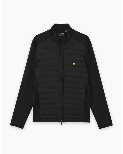 Lyle & Scott Black Hybrid Water Resistant Quilted Jacket for men