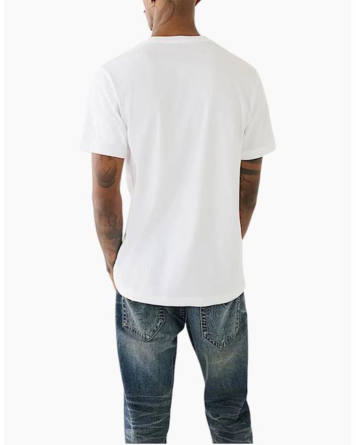 True Religion White 108017 T Shirts Crew Neck Tee for men