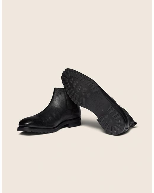 Oliver Sweeney Black Deer Leather Chelsea Boots for men