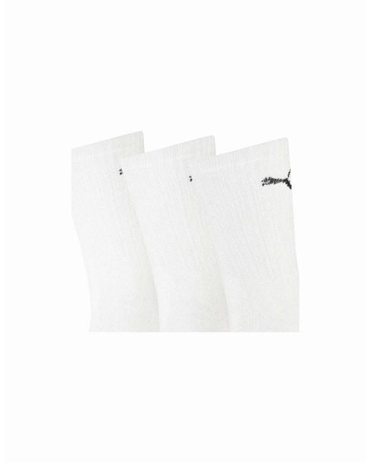 PUMA White Adult Crew Sports Socks (Pack Of 3)