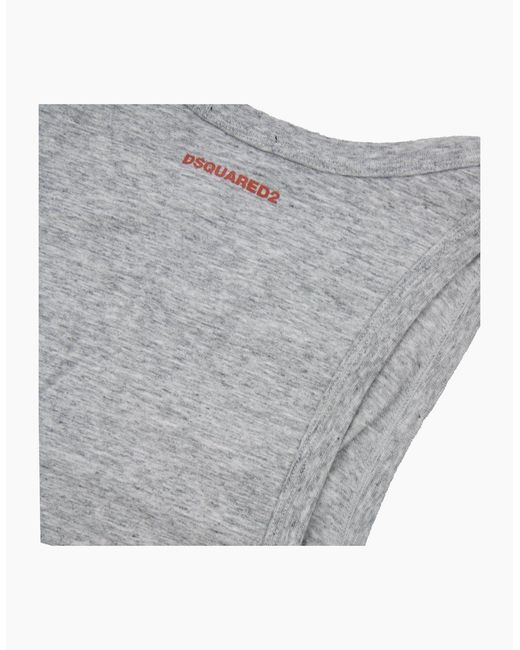 DSquared² Gray Back Logo Tank Top Marl for men