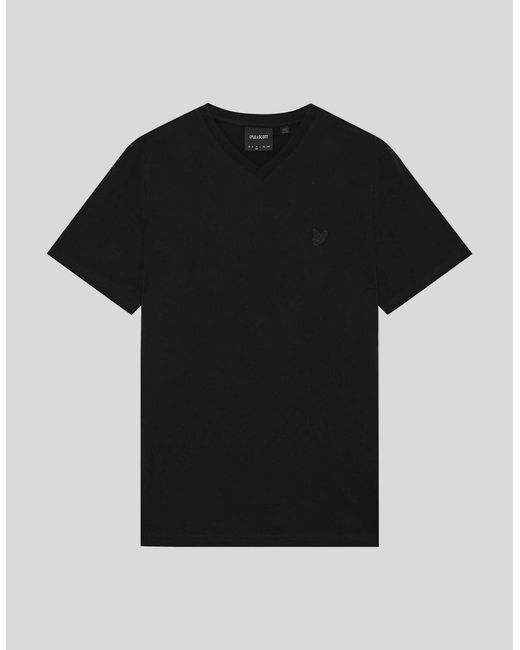 Lyle & Scott Black Superfine Cotton V-Neck T-Shirt for men