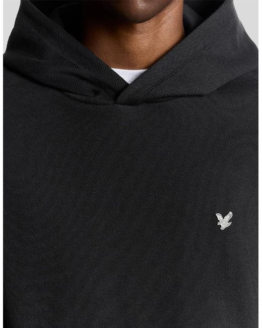 Lyle & Scott Black Diagonal Weave Hoodie for men