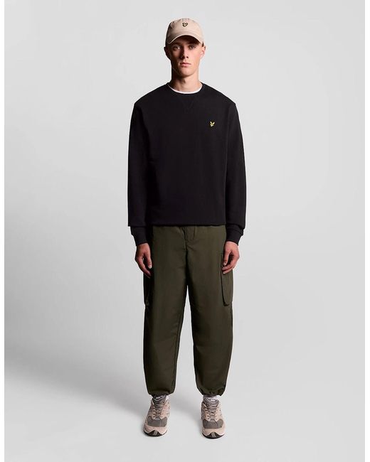 Lyle & Scott Black Cotton Crew Neck Sweatshirt for men