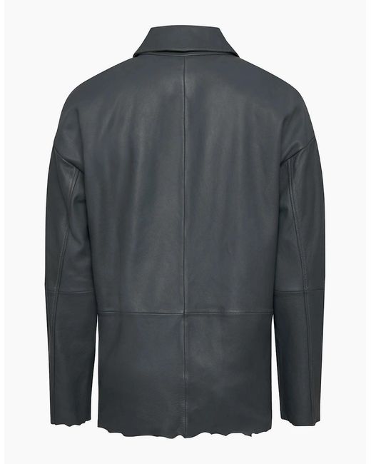 DIESEL Gray L Mart B Leather Jacket for men