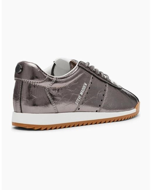 Steve Madden Gray Mirage Low Top Metallic Lace-Up Sneakers