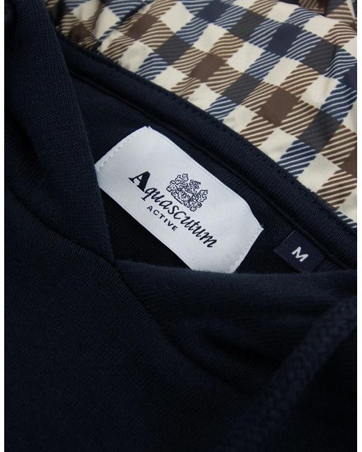 Aquascutum Blue Active Big Logo Hoodie for men