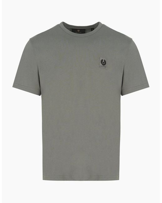 Belstaff Gray Patch Logo T-Shirt for men