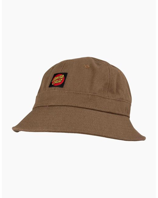 Santa Cruz Brown Classic Label Bell Hat Bucket Hat for men