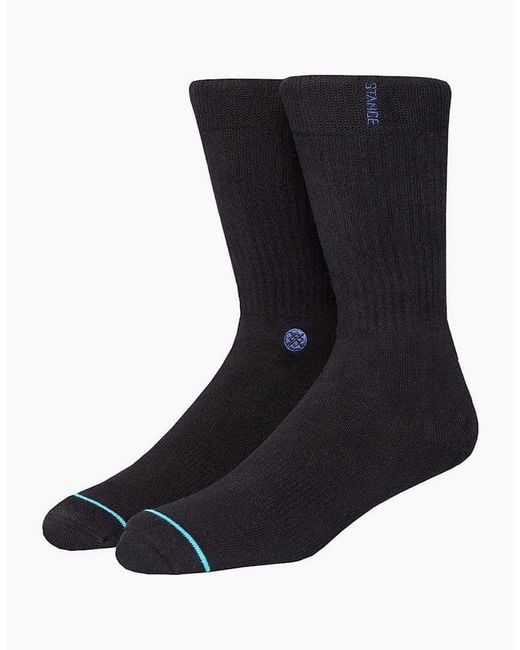 Stance Black Icon Crew Socks for men
