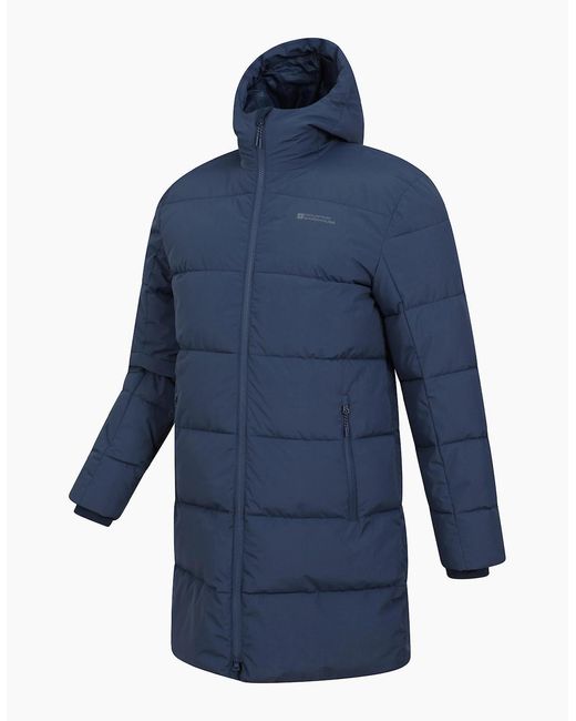Mountain Warehouse Blue Vortex Longline Padded Jacket for men