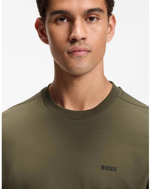 Boss Green Boss Tee Stretch Cotton T-Shirt With Contrast Logo for men