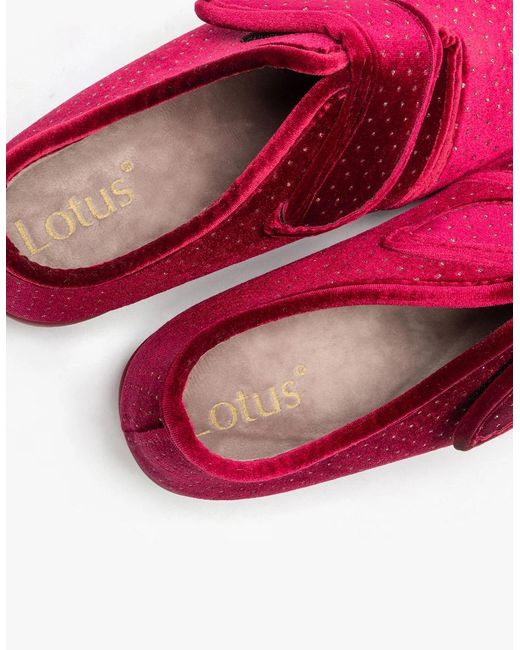 Lotus Red Janet Slippers Bordo