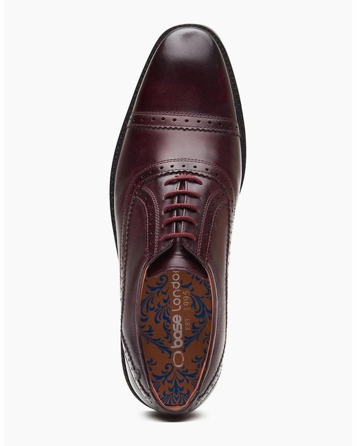 Base London Brown London Ascot Oxford Shoes Wine for men