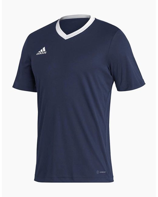 Adidas Blue Entrada 22 Short Sleeve Jersey Top for men