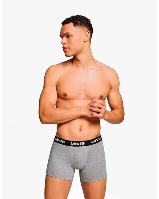 Levi's Gray Levi's Repeat Logo 2 Pack Trunks Middle Melange for men