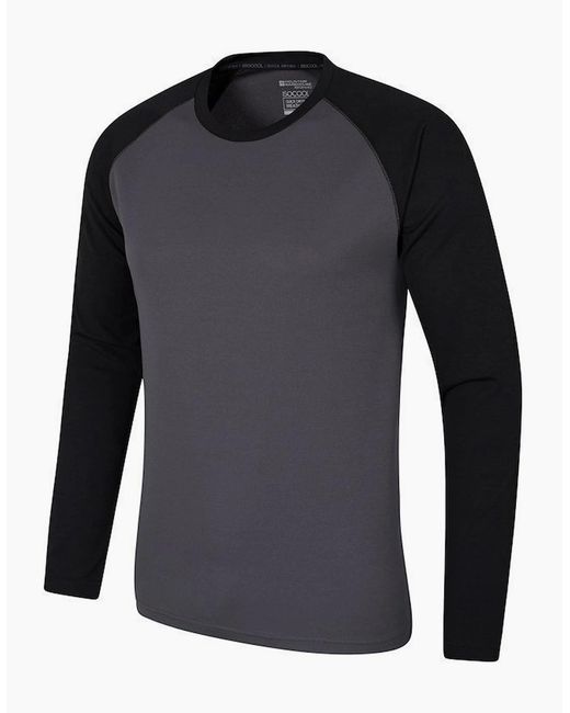Mountain Warehouse Black Endurance Long-Sleeved T-Shirt for men