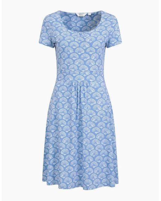 Mountain Warehouse Blue Ladies Orchid Seashells Uv Protection Midi Dress