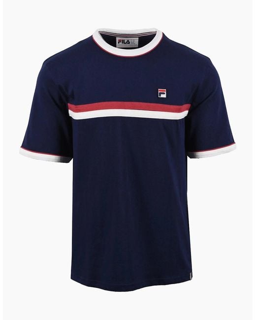 Fila Blue Rosario T-Shirt /Gardenia/Garnet for men