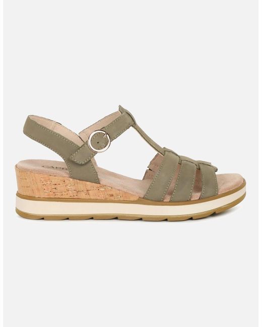 Caprice Metallic Explore Wedge Heel Sandals