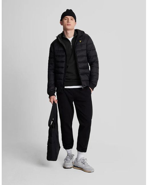 Lyle & Scott Black Cotton Loopback 1/4 Zip Sweatshirt for men