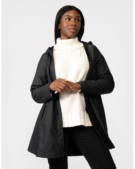 Rains Black A-Line Jacket