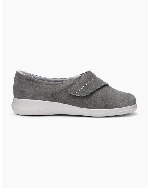 Hotter Gray Wrap Slippers