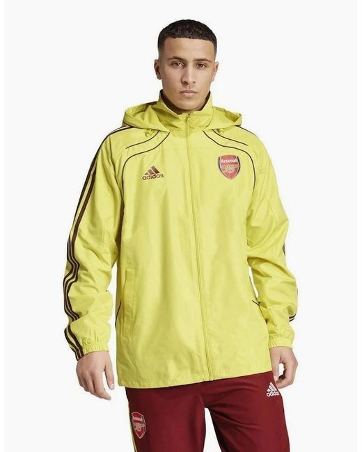 Adidas Yellow Arsenal Ubp Windbreaker Hooded Jacket for men
