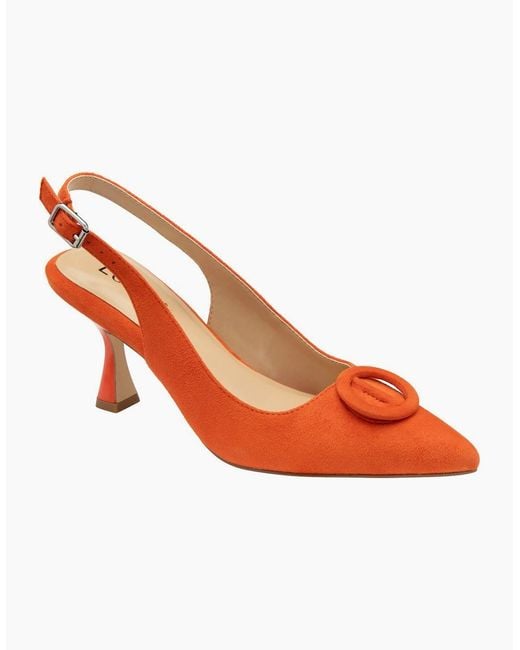 Lotus Orange Delfina Slingback Court Shoes
