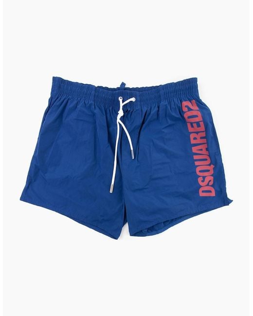 DSquared² Blue Dsquared Side Leg Short for men
