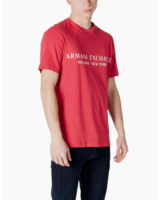 Armani Red Exchange T Shirts Cotton Tee for men