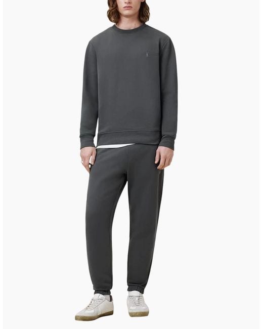 AllSaints Gray All Saints Reven Sweatshirts Crew Neck Casual Cotton Pullover Winter Jumper for men