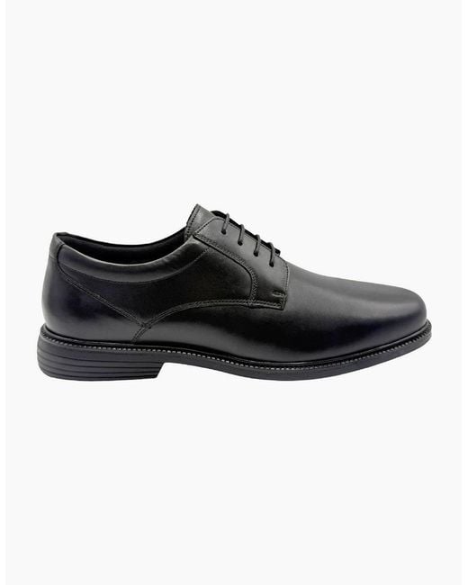 Rockport Black Clinton Plain Toe Shoes for men
