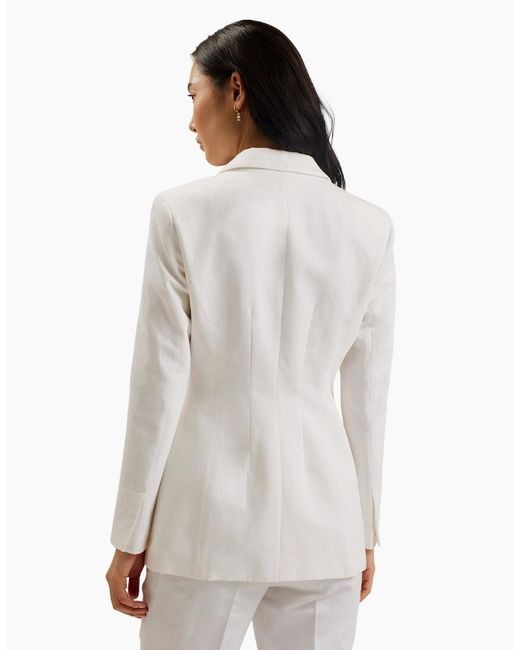 Ted Baker White Musub Tailored Jacket With Faux Pocket