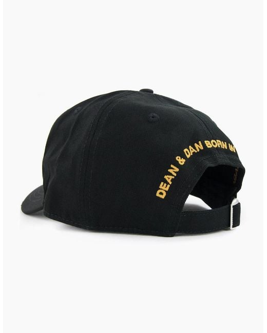 DSquared² Black Canadian Flag Baseball Cap 2124 for men