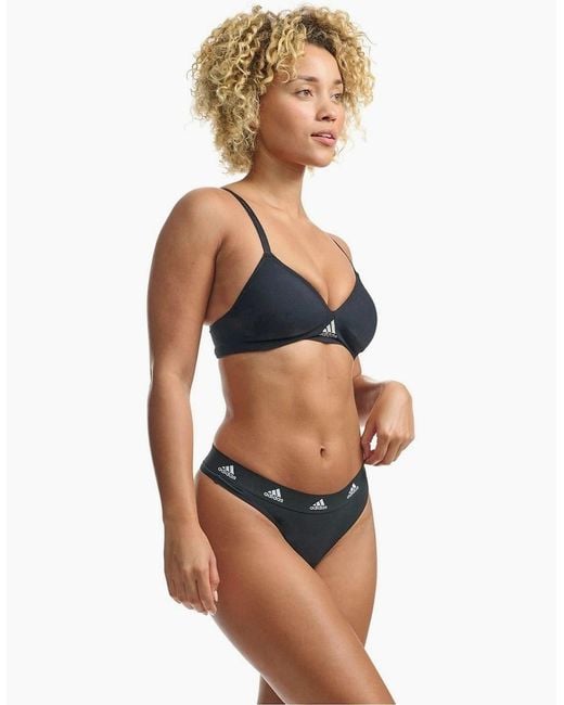 Adidas Black 3 Pack Thong