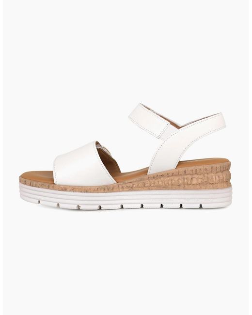 Gabor White Shout Wedge Heel Sandals